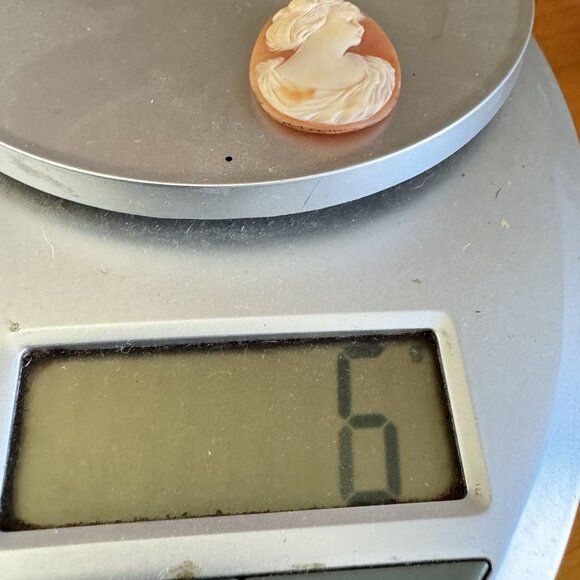 Antique Victorian Lady Profile Oval Carved Shell Loose Cameo Size 1.25'' Length - Picture 8 of 8